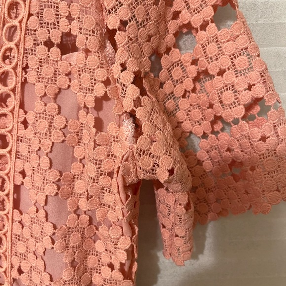 NWT Carmen Marc Valvo Infusion Pink cut-out long Dress with black ribbon waist - Picture 4 of 9